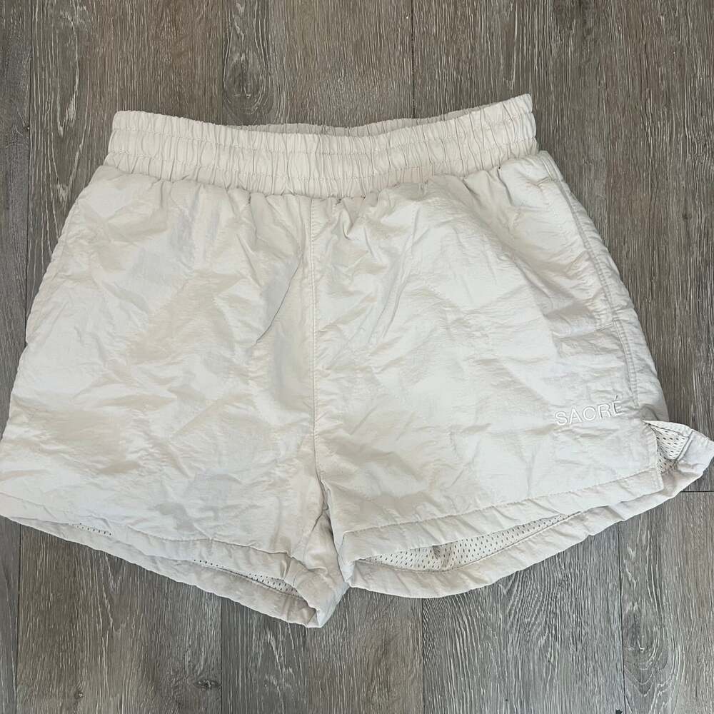 SACRE Alyssa Beige Quilted Shorts Size S